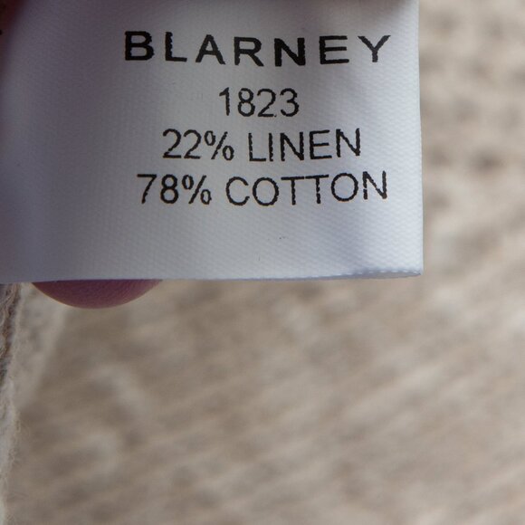 Blarney Nuala Cardigan Linen Cotton Aran Knit Irish Sweater Natural Tan Medium - Picture 6 of 7